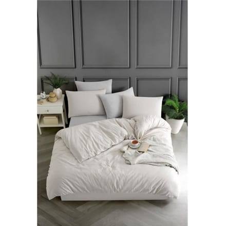 Beddengoedset - 1 dekbedovertrek 220 x 240 cm + 2 kussenslopen 60 x 60 cm - 70% katoen, 30% polyester - Beige