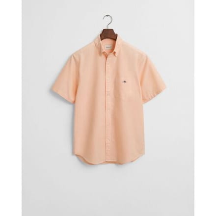Gant Overhemd Uni Oxford Button Down Short Sleeve Peachy Orange / male