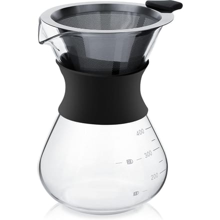 Handmatige koffiezetapparaat met roestvrijstalen filter black