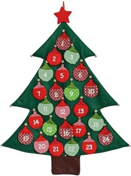 Kerst adventskalender - vilt - 95 cm - Advent kalender kerstboom