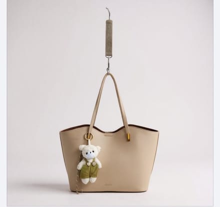 TK-S set Schoudertas-shopper + clutch-handtas met schouderriem, abrikoos