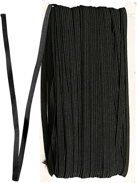 Creotime Elastisch koord plat, b: 6 mm, zwart, 50 m