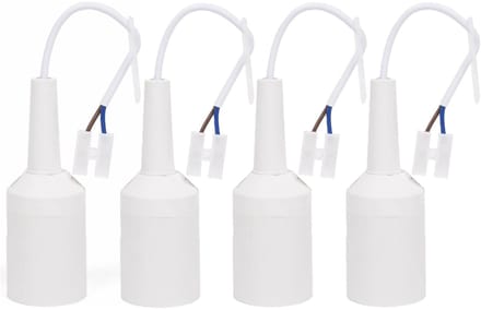 Benson Verhuisfitting - 4x - E27 - wit - fitting met kroonsteen en kabel