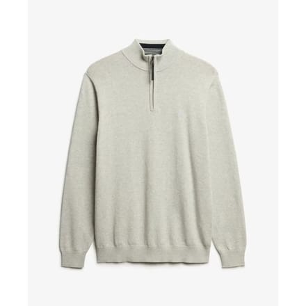 Superdry - Essentials Katoenen Trui met Halve Rits - Heren - Sweaters