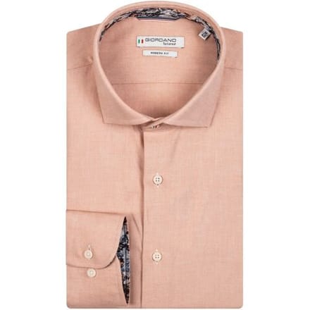 Giordano Overhemd Row Cutaway Soft Twill Licht Oranje / male