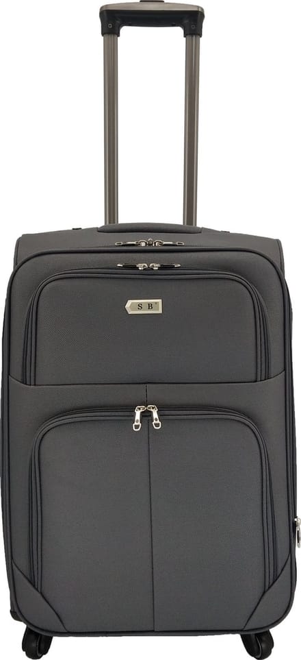 Bagage stoffen koffer 65cm 4 wielen trolley - Donker Grijs