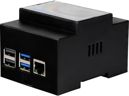 Joy-it DIN-rail-houder Geschikt voor serie: Raspberry Pi® 4 Voor DIN-railmontage Zwart