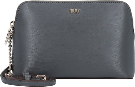 DKNY Leren Schoudertas Avondtas Bryant Sutton Dome Crossbody Bag Coal Grijs