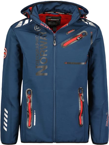 Geographical Norway Royaute Softshell Jas Donkerblauw/Rood - L