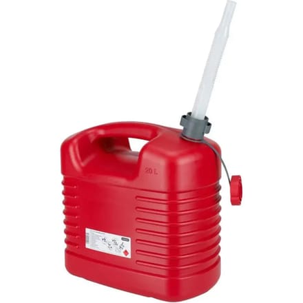 Jerrycan polyethyleen benzinejerrycan met dubbel compartiment en flexibele schenktuit Pressol