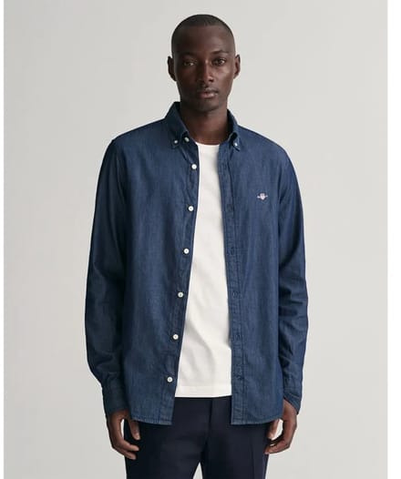 Gant Slim Indigo Bd Overhemd Met Lange Mouwen Blauw XL Man