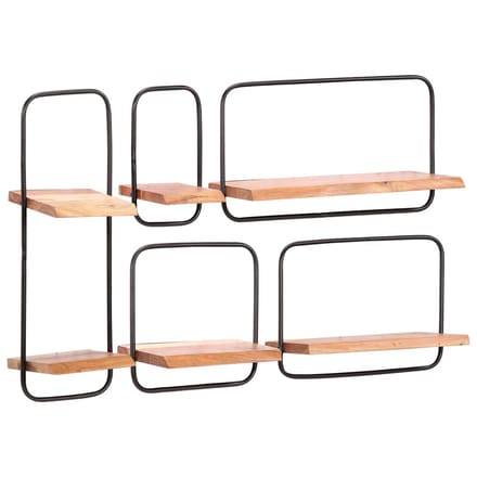vidaXL - Wandplanken - 5 - stuks - massief - acaciahout