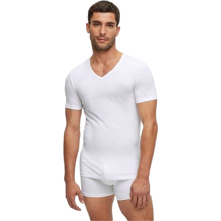 Boss Heren Logo Slim T-Shirt (Set van 2) (Wit)