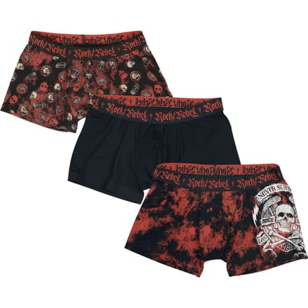 Rock Rebel by EMP zwarte tri-pack boxershorts met print - Heren - XL