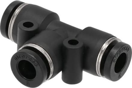 2x T-stuk pneumatische insteekkoppeling - 6 bar - 8mm - Kunststof