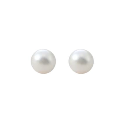 Allergievrije Synthetische parel oorbellen wit 8 mm