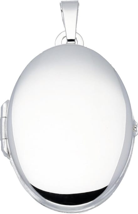 Glow medaillon - zilver - 31 x 21 mm - ovaal - glad
