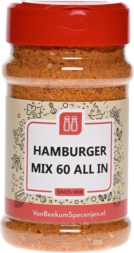 Van Beekum Specerijen - Hamburger Mix 60 All In - Strooibus 160 Gram