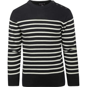 Armor-Lux Paimpol Trui Wol Strepen Navy - Maat XXL - Heren