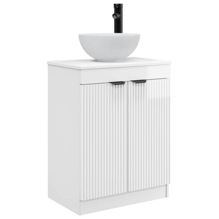 vidaXL - Badkamer - Vanity - met - Wastafel - Hoogglans - Wit - 54 - x - 35 - x - 83 - cm