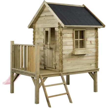 Swingking Speelhuisje Camilla Met Glijbaan Pastel Roze