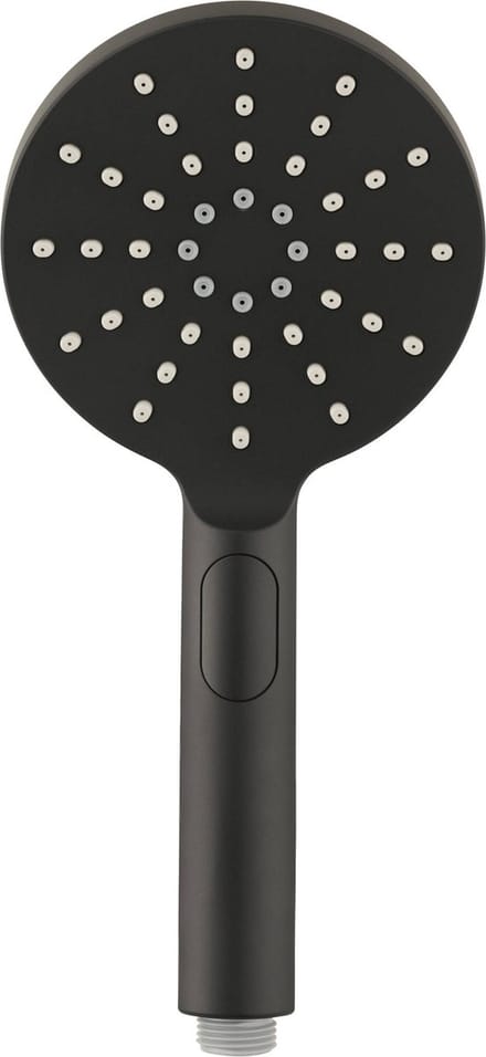 Ben Push Douchekop - 3 Straalsoorten - Ø 12cm - Gestructureerd Zwart - Handdouche