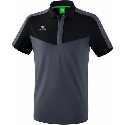 Erima Squad Polo Heren - Zwart / Slate Grey | Maat: S