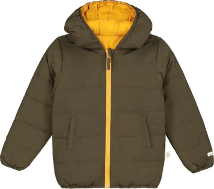 Smitten Organic - Reversible Donsjas- Amber yellow & Orion Blue - Maat(80)