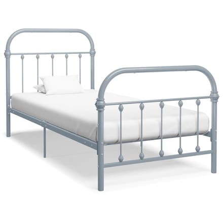 vidaXL - Bedframe - metaal - grijs - 90x200 - cm