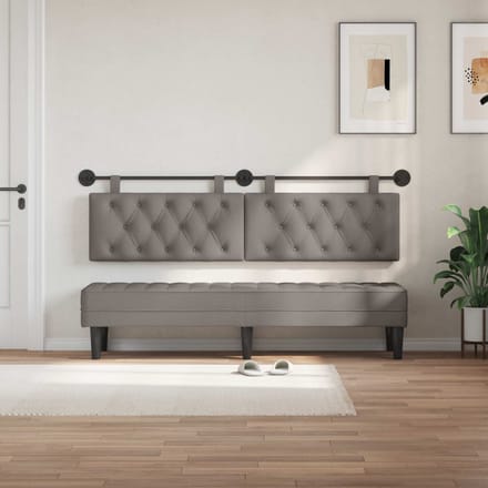vidaXL - Hangend - hoofdbord - Taupe - Stof