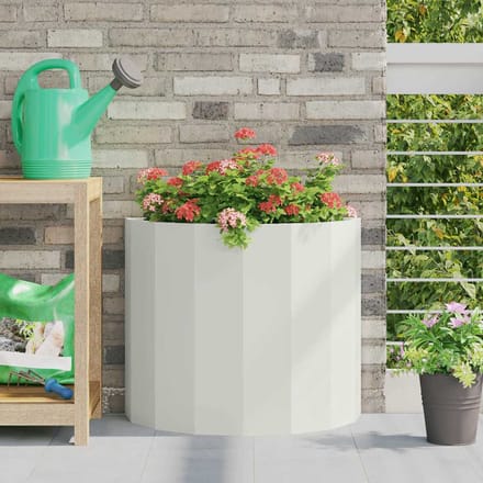 vidaXL Plantenbak Wit 60 x 30 x 50 cm Staal