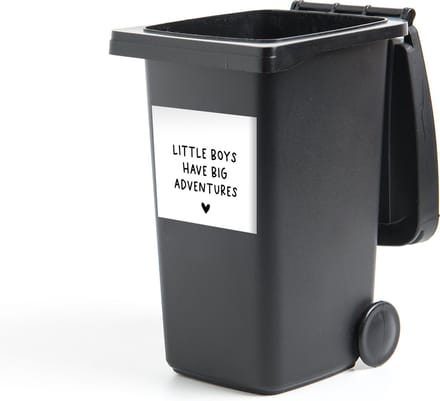 Container sticker Engelse quote Dream big little one met een hartje - 40x40 cm - Kliko sticker