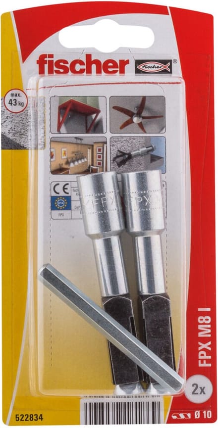 Fischer 522834 FPX M8 I K NV Gasbetonanker 1 set(s)