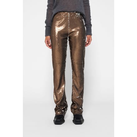 10DAYS Pants Sequins Warm Taupe Größe: M | Straight Jeans Outlet | Damen | Schwarz