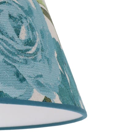 Duolla kap Sofia Hoogte 15,5 cm Bloemenpatroon turquoise