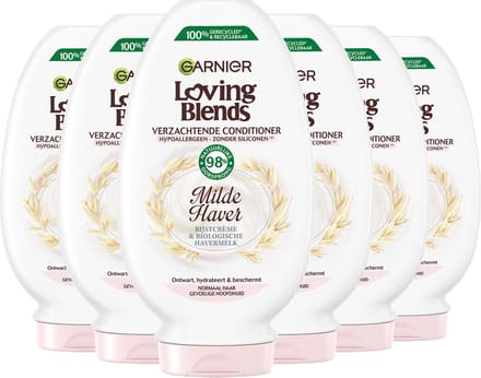 Garnier Loving Blends - Conditioner - Milde Haver - Normaal Haar, Gevoelige Hoofdhuid - 6 x 250ml