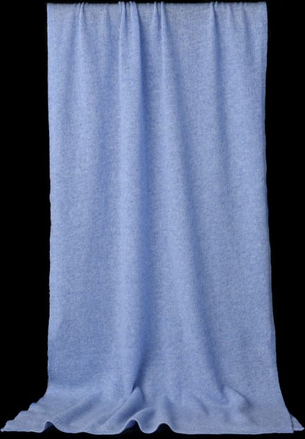 Zachte gebreide merino cashmere sjaal in blauw