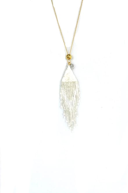 Heaven Eleven verguld ballchain met wit tibetaanse
