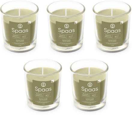 Spaas Geurkaars in glas - Set van 5 kaarsen - Peer en Jasmijn - circa 25u - Romantic Reflections