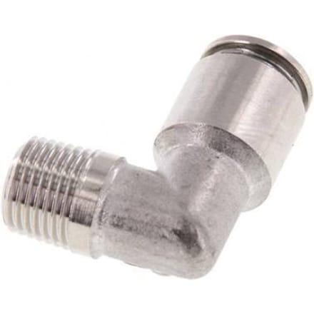 6mm x R1/8'' 90 graden L-verbinding RVS Insteekfitting Buitendraad FKM