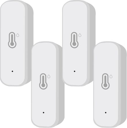 4 Stuks Draadloze Temperatuur en Vochtigheidssensor voor Smarthome - Hygrometer met App Meldingen
