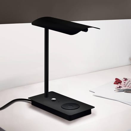 EGLO LED tafellamp Arenaza, dimbaar, QI, zwart