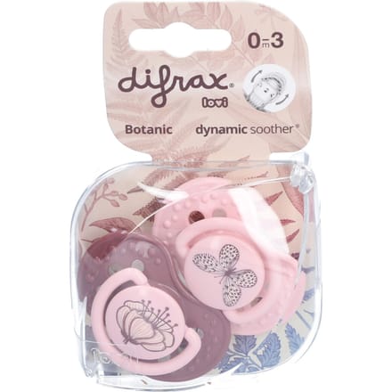 Difrax Dynamische Fopspeen Botanic 0-3 Maand (2 stuks)