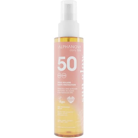 Alphanova Sun Protective sun oil sun glow bio SPF50 125 Milliliter