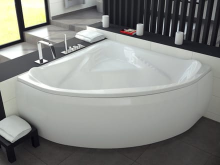 Badland EWA hoekbad 134 x 134 cm wit met styropor ombouw