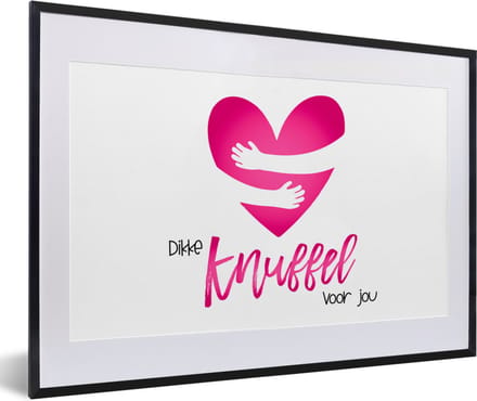 Fotolijst incl. Poster - Beterschap - Quotes - Knuffel - 60x40 cm - Posterlijst