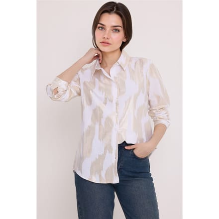 Oversized gestreepte blouse met knopen