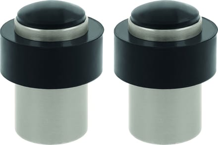 AMIG Deurstopper/deurbuffer - 2x - D30mm - inclusief schroeven - mat zilver