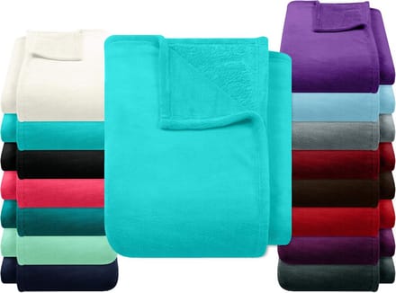 Extra Zachte Coral Fleece Plaid Turquoise - Grote Knuffeldeken 150x200 cm