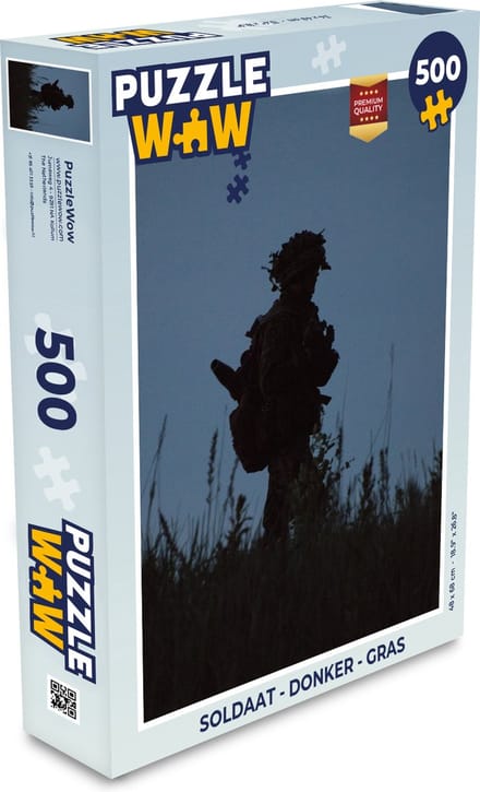 Puzzel Soldaat - Donker - Gras - Legpuzzel - Puzzel 500 stukjes